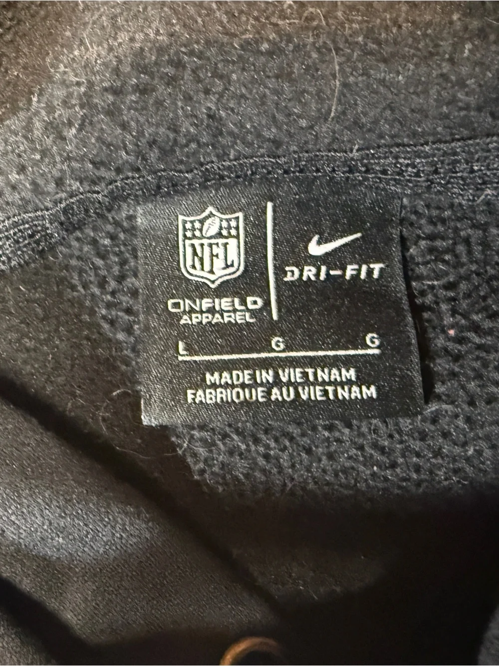 Crucial Catch Black Pullover with Multicolor Stripe Patch